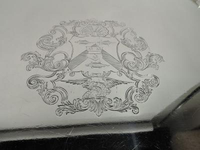 Early English Georgian Sterling Silver Square Salver 1727