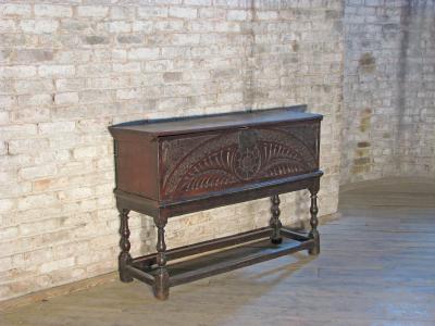 Early English Oak Coffer on Stand