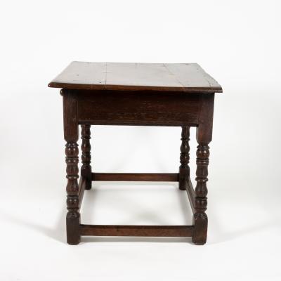 Early English Oak Side Table With Single Drawer circa 1680