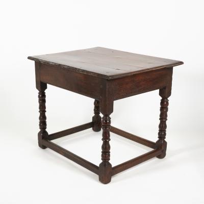 Early English Oak Side Table With Single Drawer circa 1680