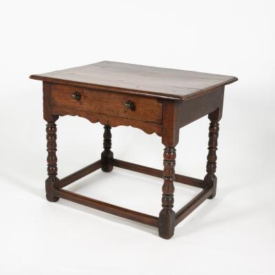 Early English Oak Side Table With Single Drawer circa 1680