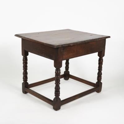 Early English Oak Side Table With Single Drawer circa 1680