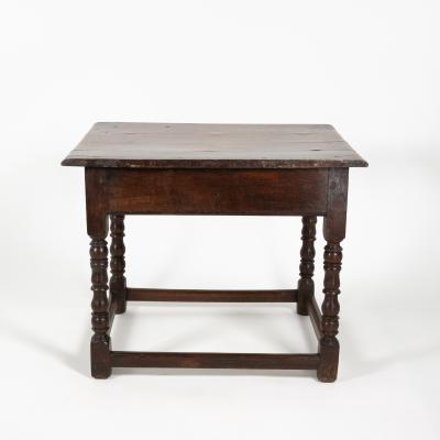 Early English Oak Side Table With Single Drawer circa 1680