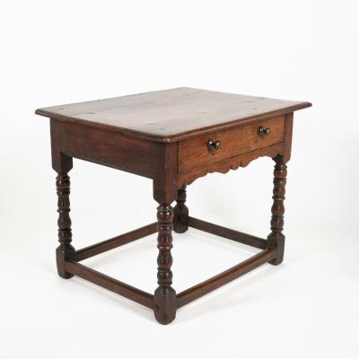 Early English Oak Side Table With Single Drawer circa 1680