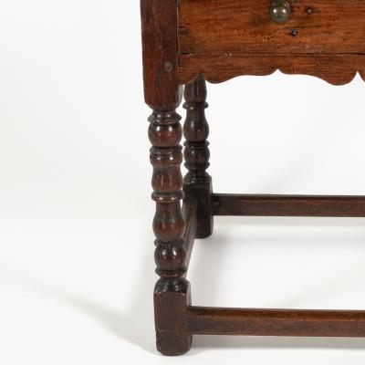 Early English Oak Side Table With Single Drawer circa 1680