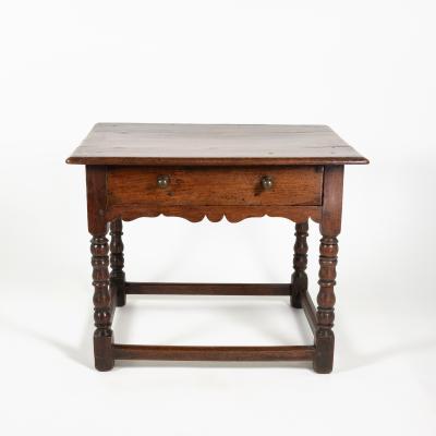Early English Oak Side Table With Single Drawer circa 1680