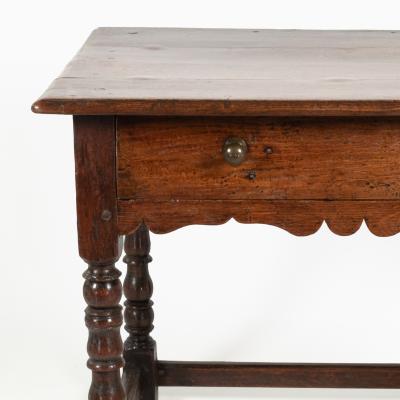 Early English Oak Side Table With Single Drawer circa 1680