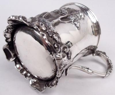 Early English Victorian Baby Cup with Child Pony Pastoral Scene 1838