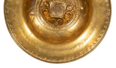 Early European Brass Alms Plate