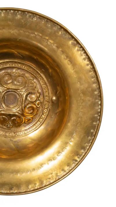 Early European Brass Alms Plate