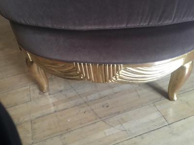 Early French Art Deco Astounding Pair of Gold Leaf Armchairs