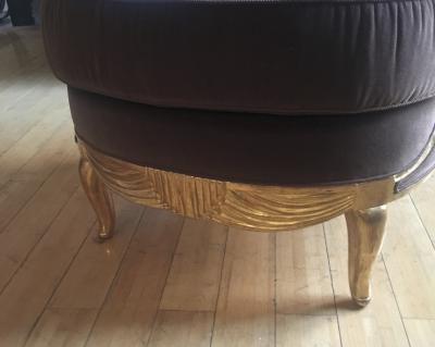 Early French Art Deco Astounding Pair of Gold Leaf Armchairs