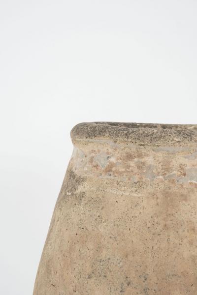 Early French Biot Jar with Remnants of Yellow Glaze