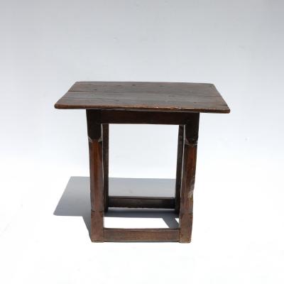 Early French Oak Side Table with Chamfered Legs French circa 1680