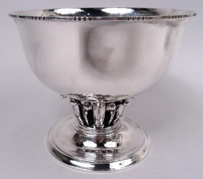 Early Georg Jensen Danish Modern Sterling Silver Louvre Bowl