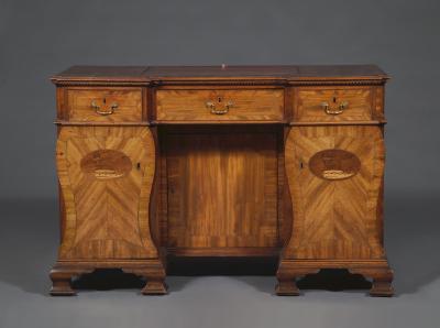 Early George III Mahogany Writing Commode Bearing Crest Of The Dukes Of Norfolk