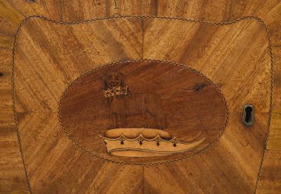 Early George III Mahogany Writing Commode Bearing Crest Of The Dukes Of Norfolk