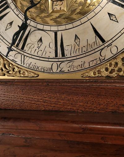 Early Georgian Clock by Richard Marshall Wolsingham 1734