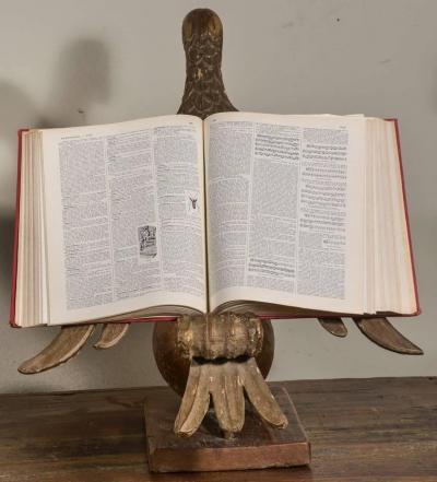 Early Giltwood Bookstand Carved as Dove