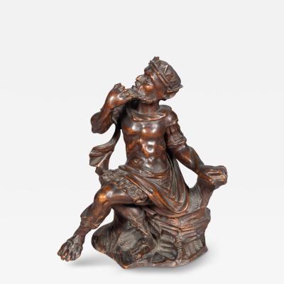 Early Italian Carved Figure Of A Seated King