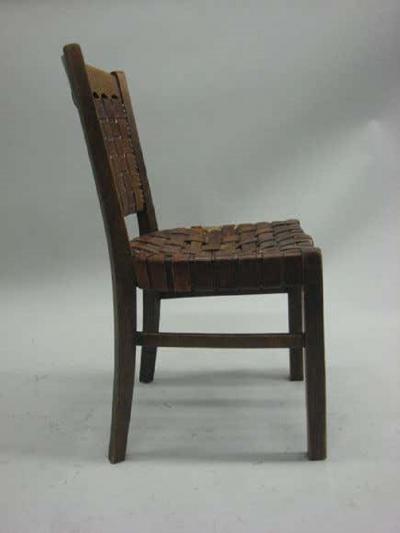 Early Modern Jugendstil Leather Strap Desk Chair Germany circa 1900