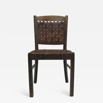 Early Modern Jugendstil Leather Strap Desk Chair Germany circa 1900
