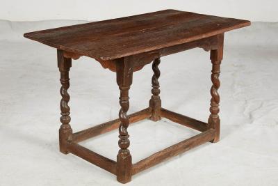 Early Oak Barley Twist Center Table