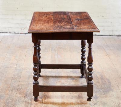Early Oak Stretcher Base Table