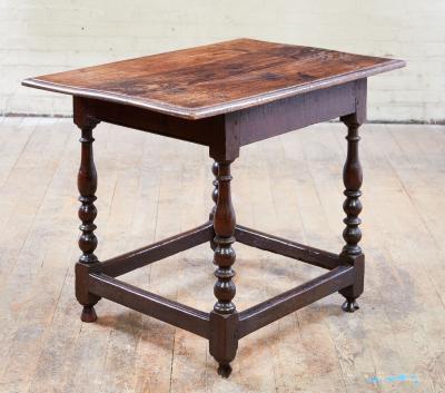 Early Oak Stretcher Base Table