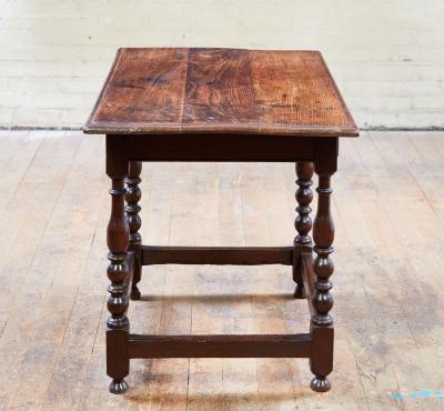 Early Oak Stretcher Base Table