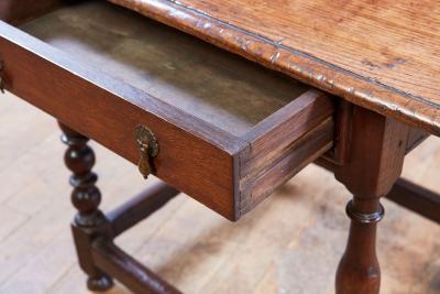 Early Oak Stretcher Base Table