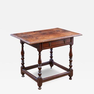 Early Oak Stretcher Base Table