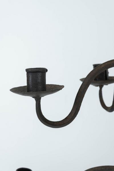 Early Two Tier Forged Iron Chandelier