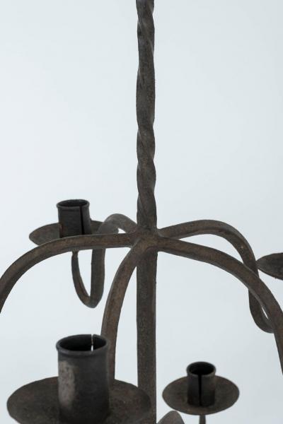 Early Two Tier Forged Iron Chandelier