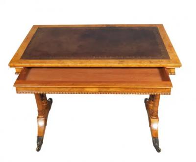 Early Victorian Burr Elm Writing Table