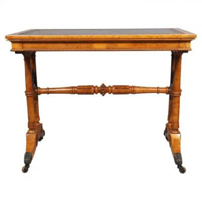Early Victorian Burr Elm Writing Table