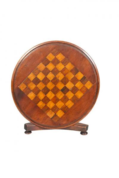 Early Victorian Mahogany Candle Riser In The Form Of A Games Table
