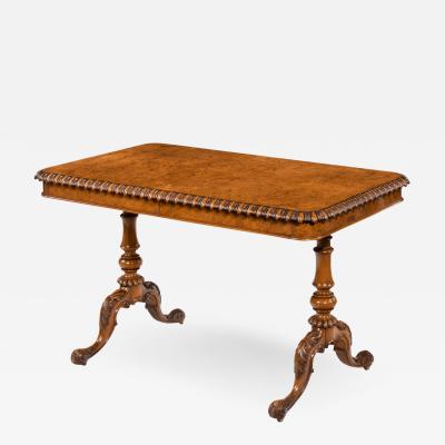 Early Victorian solid walnut library table made for Gillows by John Barrow