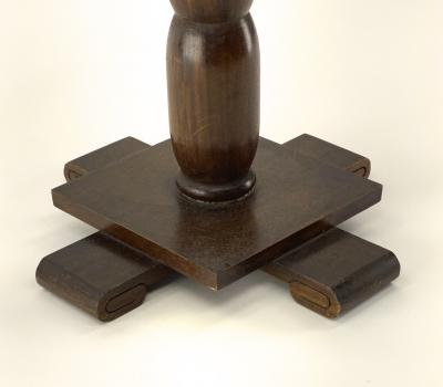 Early rarest Art Deco wooden carved modernist floor lamp