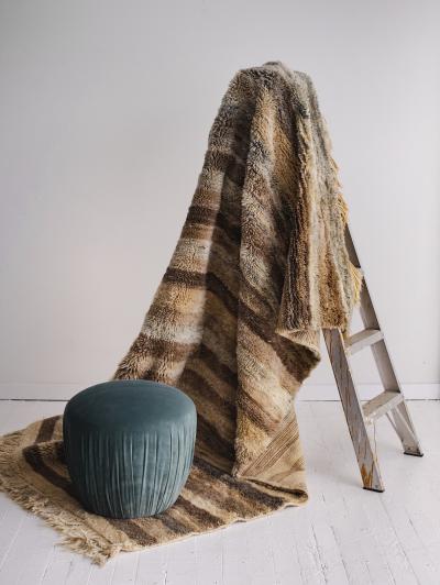 Earth Tone Stripe Moroccan Wool Rug