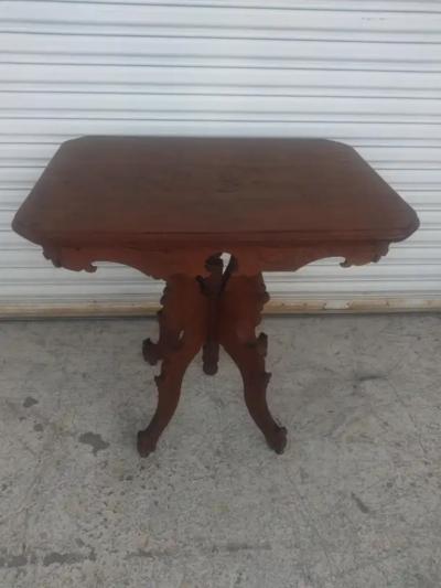 Eastlake Pedestal Base Side Table