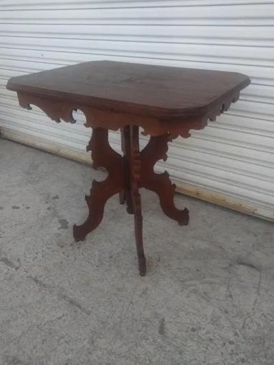 Eastlake Pedestal Base Side Table
