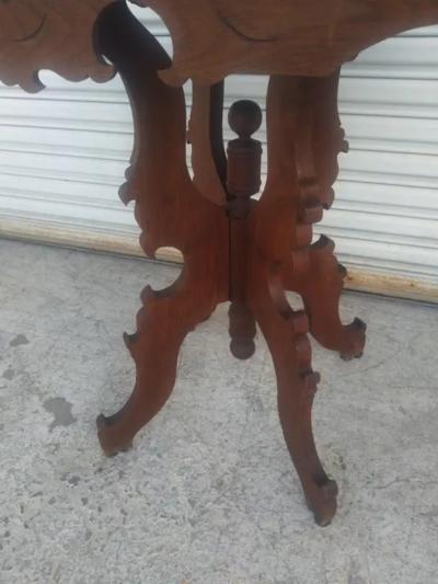 Eastlake Pedestal Base Side Table