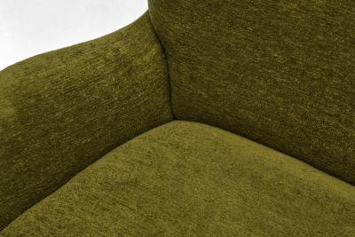 Easy Chair with Angled Beech Legs and Deep Green Upholstery Europe 1940s