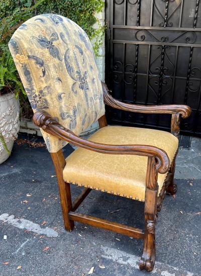 Ebanista 18th C Style Spanish Colonial Throne Arm Chair