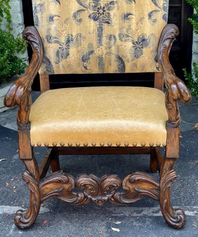 Ebanista 18th C Style Spanish Colonial Throne Arm Chair