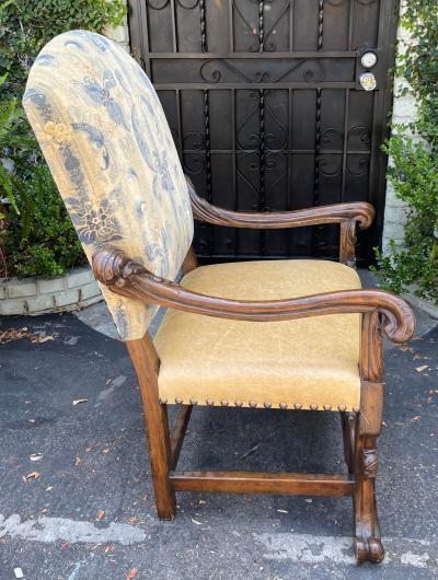 Ebanista 18th C Style Spanish Colonial Throne Arm Chair