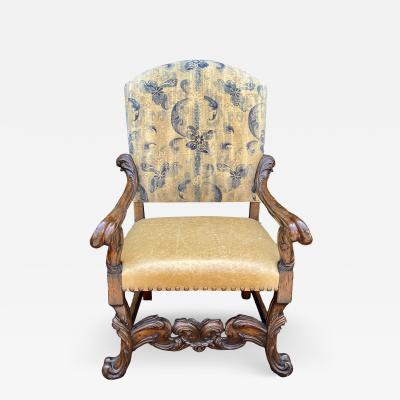 Ebanista 18th C Style Spanish Colonial Throne Arm Chair