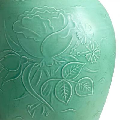 Ebbe Sadolin Table Lamp with Floral Reliefs by Ebbe Sadolin