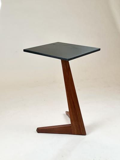 Eben Blaney Biped Side Table in Walnut and Blackened Ash